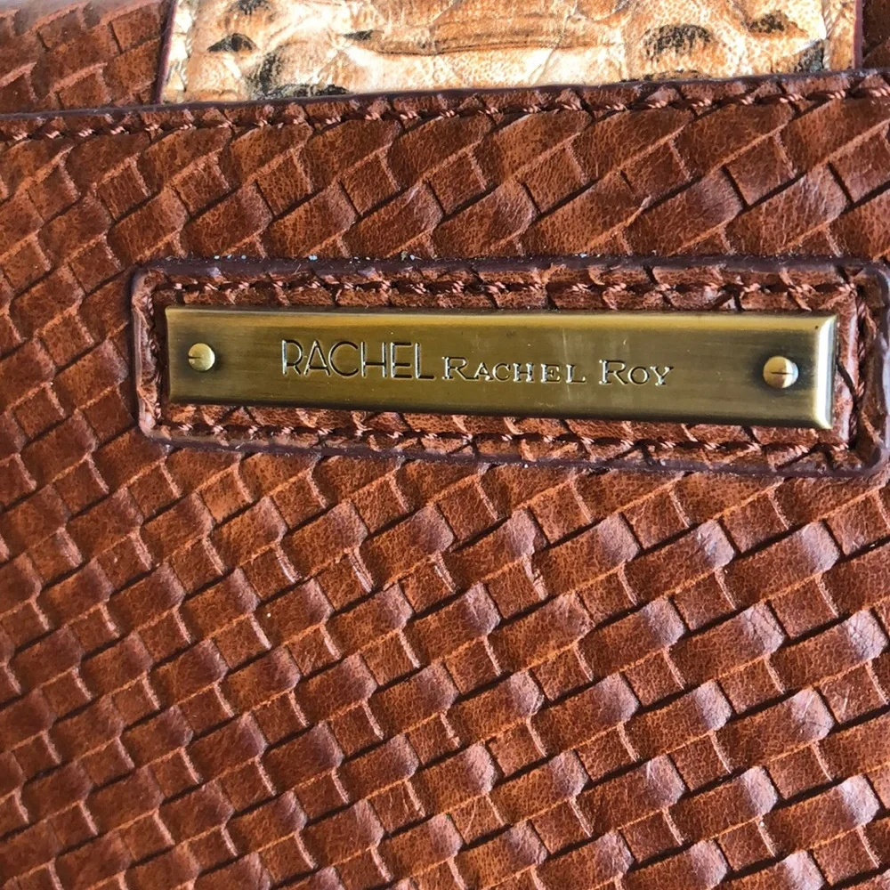 Rachel Roy Woven Faux Snakeskin Studded Crossbody